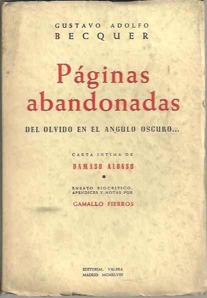 PAGINAS ABANDONADAS. DEL OLVIDO EN EL ANGULO ESCURO