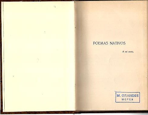 AGUA DEL TIEMPO. POEMAS NATIVOS.