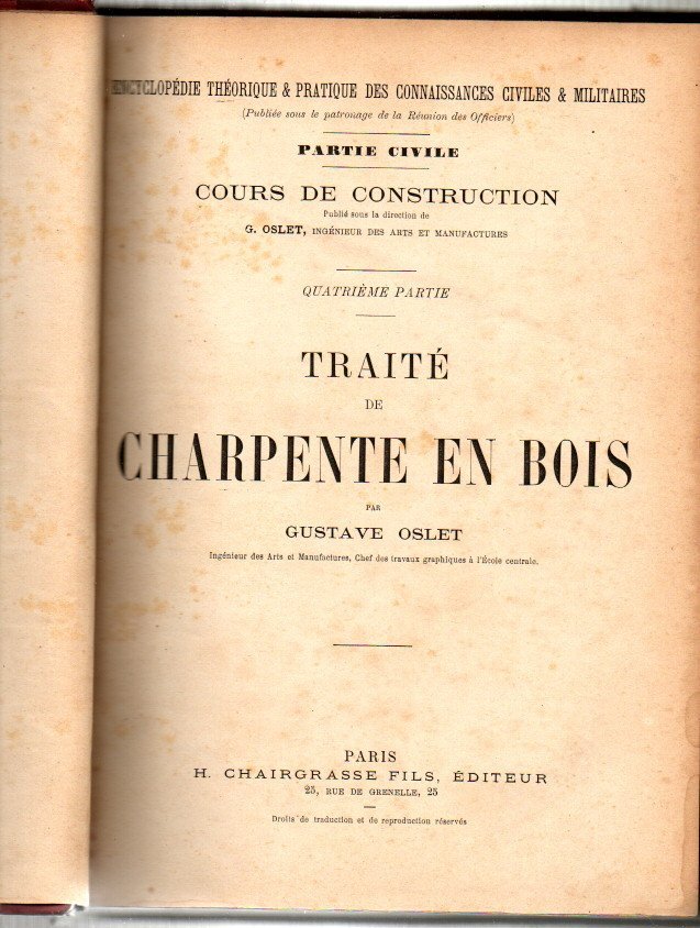 TRAITE DE CHARPENTE EN BOIS.