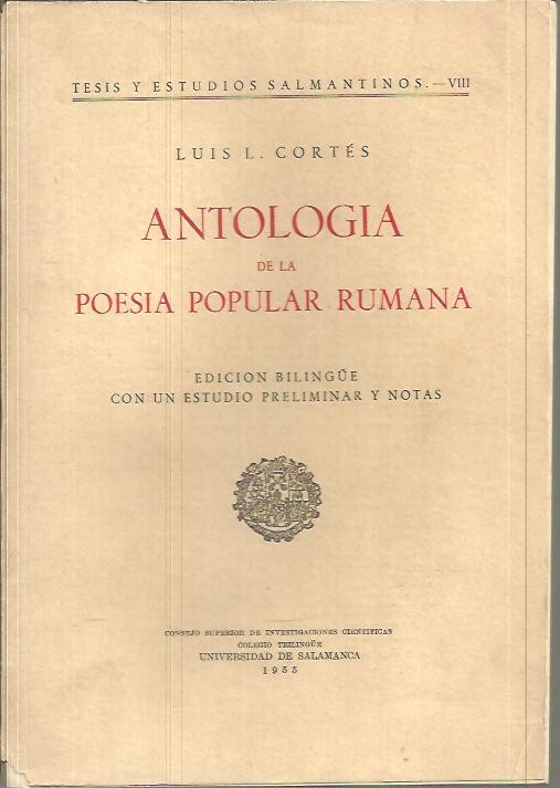 ANTOLOGIA DE LA POESIA POPULAR RUMANA.