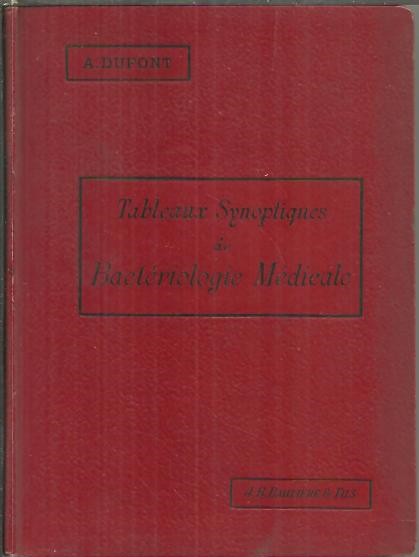 TABLEAUX SYNOPTIQUES DE BACTERIOLOGIE MEDICALE.