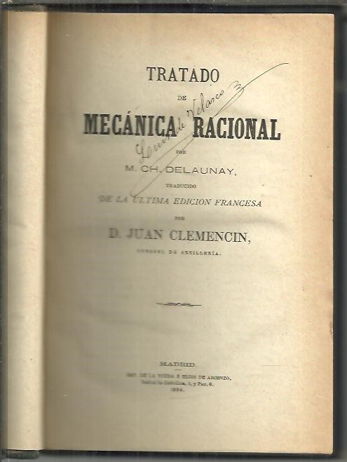 TRATADO DE MECANICA RACIONAL.