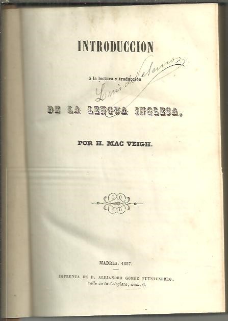 METODO DE AHN. INTRODUCCION A LA LECTURA Y TRADUCCION DE LA LENGUA INGLESA.