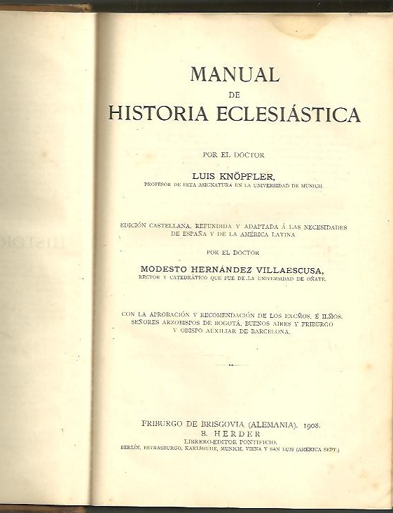 MANUAL DE HISTORIA ECLESIASTICA.