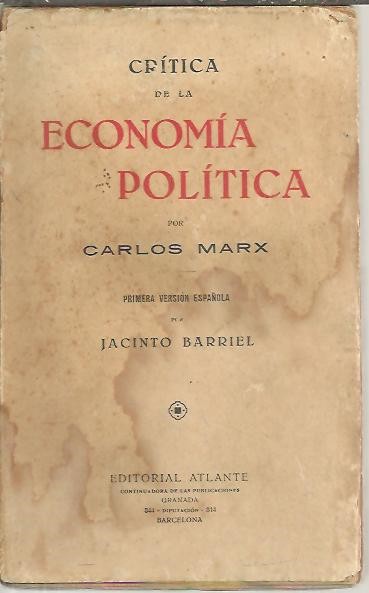 CRITICA DE LA ECONOMIA POLITICA.