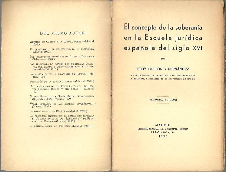 EL CONCEPTO DE LA SOBERANIA EN LA ESCUELA JURIDICA ESPAOLA DEL SIGLO XVI.