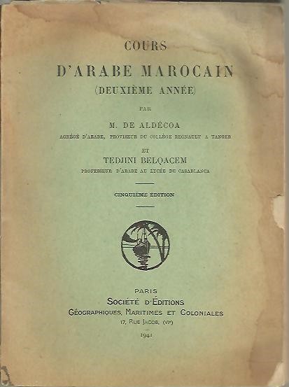 COURS D'ARABE MAROCAIN (DEUXIEME ANNEE).