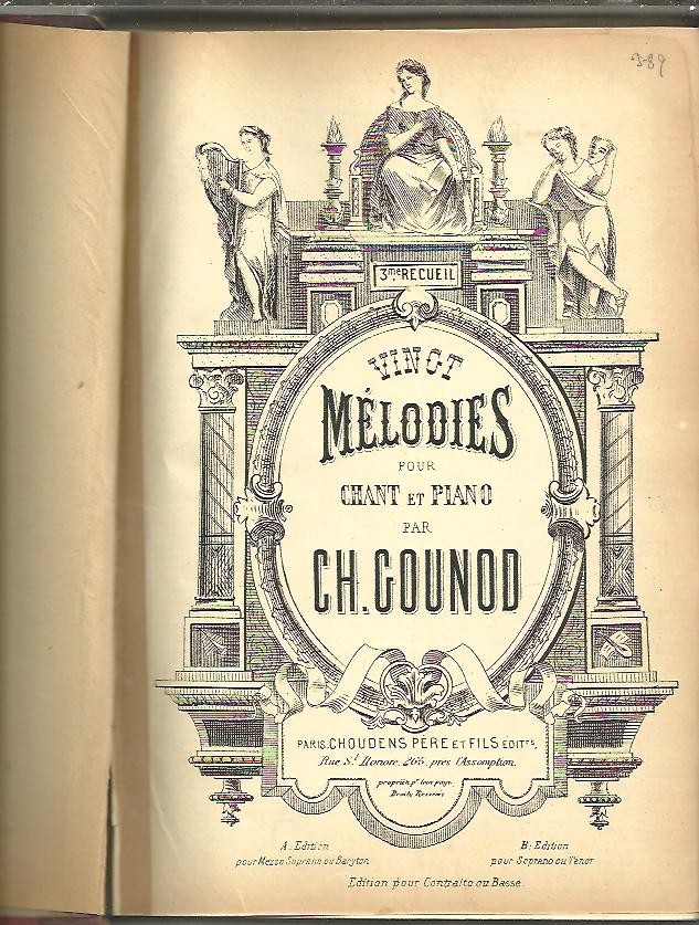 VINGT MELODIES POUR CHANT ET PIANO.