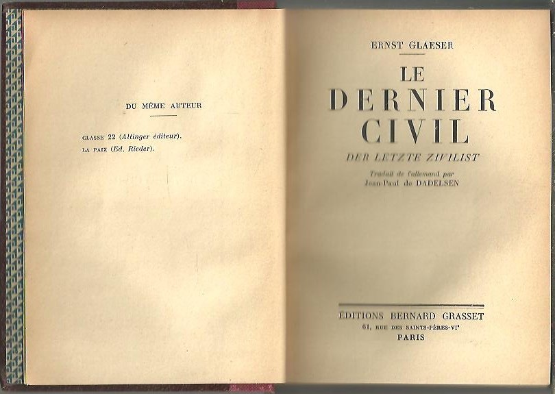 LE DERNIER CIVIL. DER LETZTE ZIVILIST.