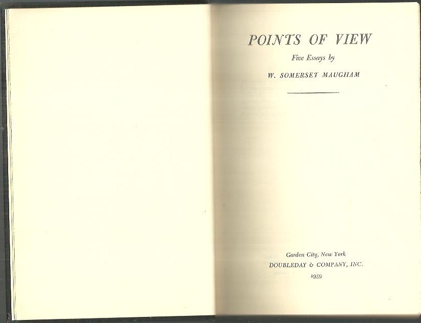 POINTS OF VIEW. FIVE ESSAYS.