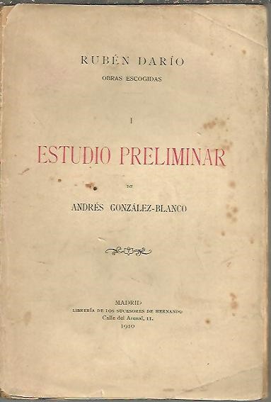 RUBEN DARIO. ESTUDIO PRELIMINAR.