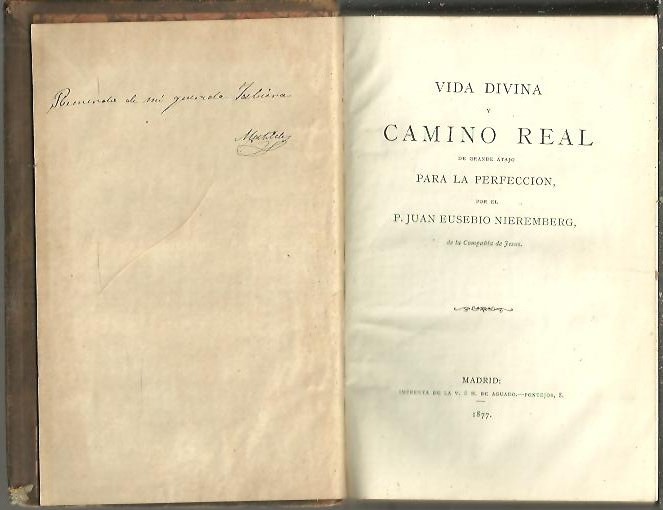 VIDA DIVINA Y CAMINO REAL DE GRANDE ATAJO PARA LA PERFECCION.