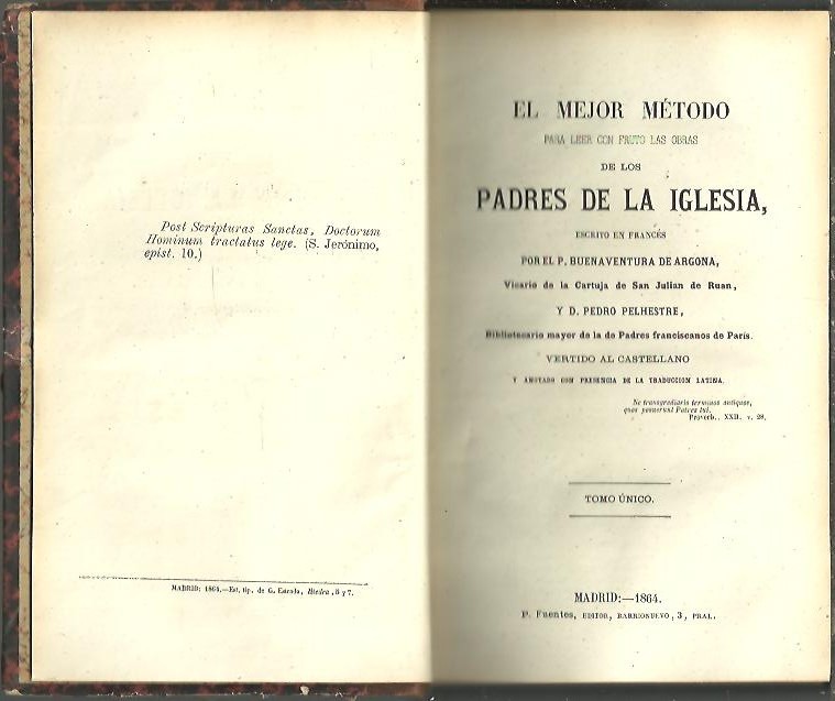 EL MEJOR METODO PARA LEER CON FRUTO LAS OBRAS DE LOS PADRES DE LA IGLESIA.