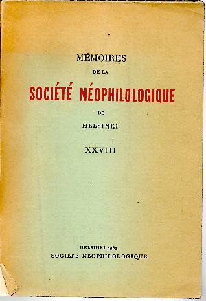 MEMOIRES DE LA SOCIETE NEOPHILOLOGIQUE DE HELSINKI. XXVIII. LES TERMES D'APPELLATION ET D'INTERPELLATION DANS LA COMEDIE HUMAINE D'HONORE DE BALZAC.