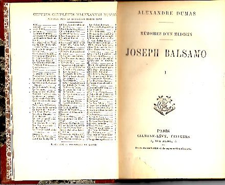 JOSEPH BALSAMO. MEMOIRES D'UN MEDECIN.