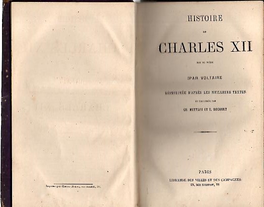 HISTOIRE DE CHARLES XII ROI DE SUEDE.