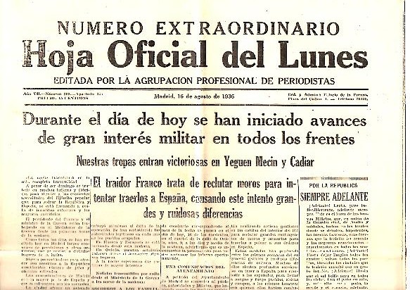 HOJA OFICIAL DEL LUNES. AO VII. N. 303. 16-AGOSTO-1936.