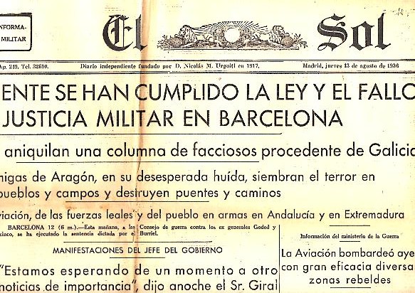 EL SOL. AO XX. N. 5921. 13-AGOSTO-1936.