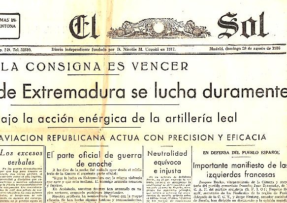EL SOL. AO XX. N. 5936. 30-AGOSTO-1936.