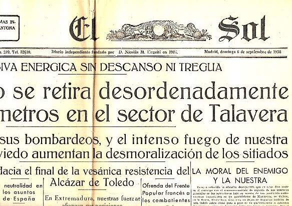 EL SOL. A�O XX. N. 5942. 6-SEPTIEMBRE-1936.