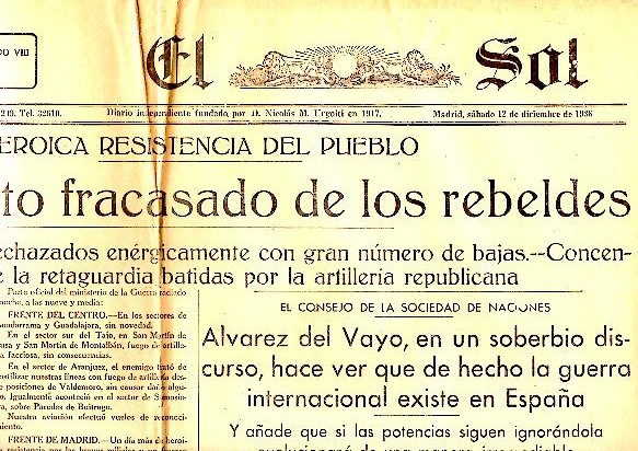 EL SOL. AÑO XX. N. 6032. 12-DICIEMBRE-1936.