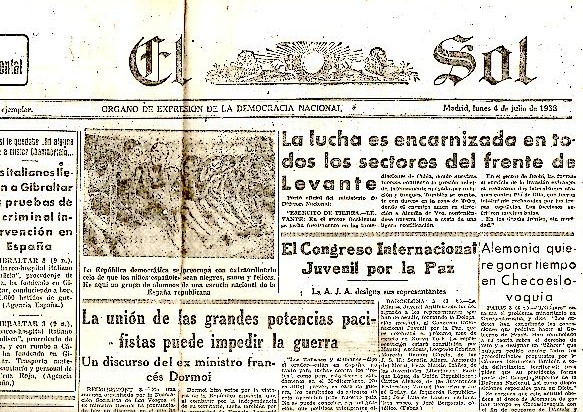 EL SOL. AO XXII. N. 6203. 4-JULIO-1938.