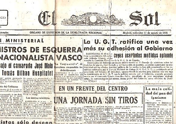EL SOL. A�O XXII. N. 6241. 17-AGOSTO-1938.
