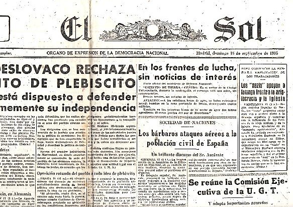 EL SOL. AO XXII. N. 6270. 18-SEPTIEMBRE-1938.