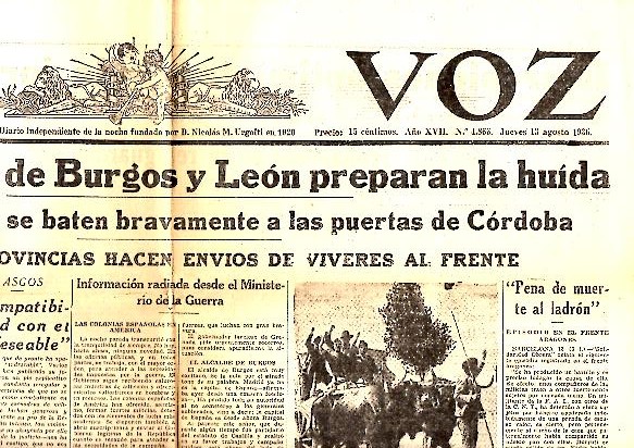 LA VOZ. A�O XVII. N.4866. 13-AGOSTO-1936.