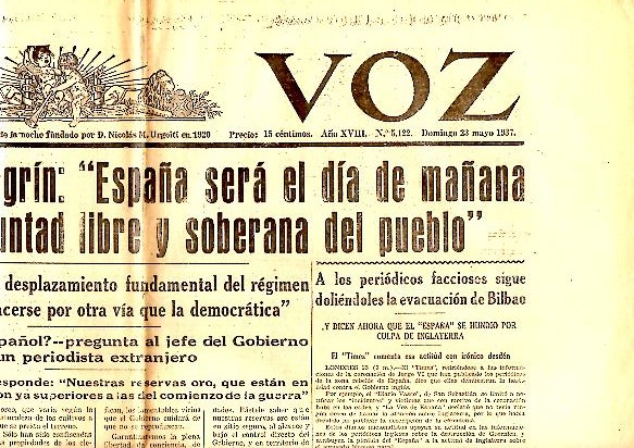 LA VOZ. AO XVIII. N. 5122. 23-MAYO-1937.