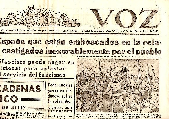 LA VOZ. AO XVIII. N. 5187. 6-AGOSTO-1937.