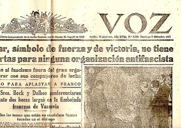 LA VOZ. A�O XVIII. N. 5292. 5-DICIEMBRE-1937.