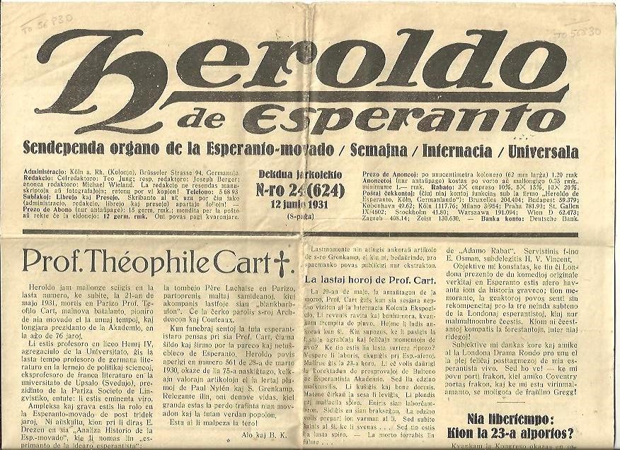 HEROLDO DE ESPERANTO. NRO. 24 (624). 12 JUNIO 1931.