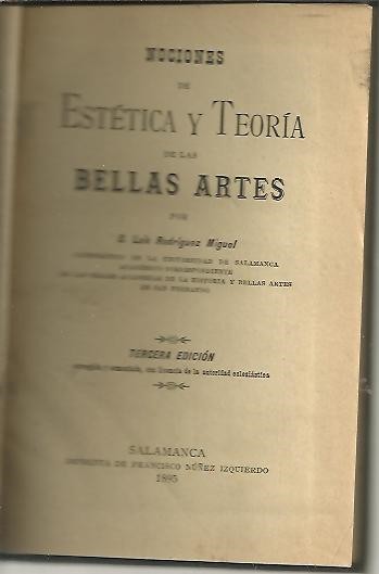 NOCIONES DE ESTETICA Y TEORIA DE LAS BELLAS ARTES.