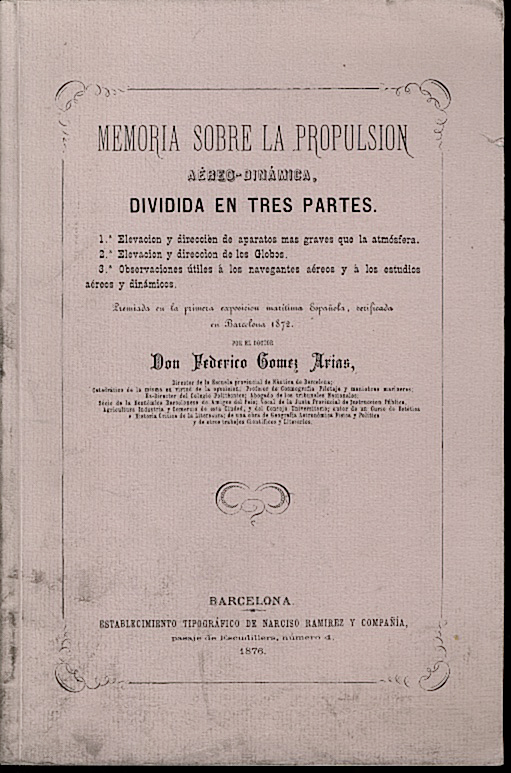 MEMORIA SOBRE LA PROPULSION AERODINAMICA, DIVIDIDA EN TRES PARTES.