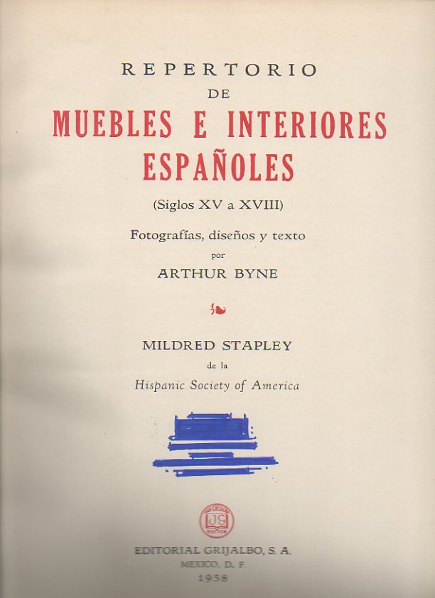 REPERTORIO DE MUEBLES E INTERIORES ESPA�OLES. (SIGLOS XV A XVIII).