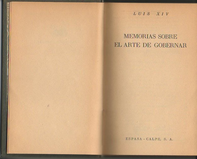 MEMORIAS SOBRE EL ARTE DE GOBERNAR.