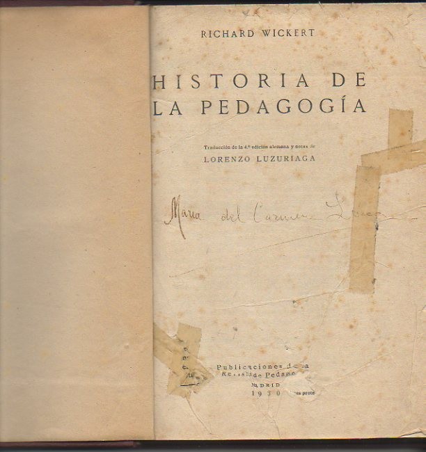 HISTORIA DE LA PEDAGOGIA.