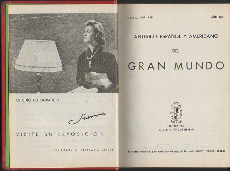 ANUARIO ESPAOL Y AMERICANO DEL GRAN MUNDO. MADRID, 1957-1958. AO XXXI.