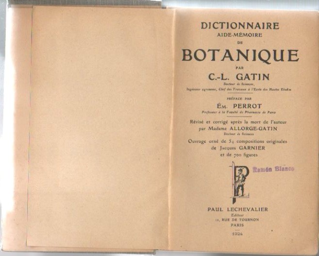 DICTIONNAIRE AIDE-MEMOIRE DE BOTANIQUE.