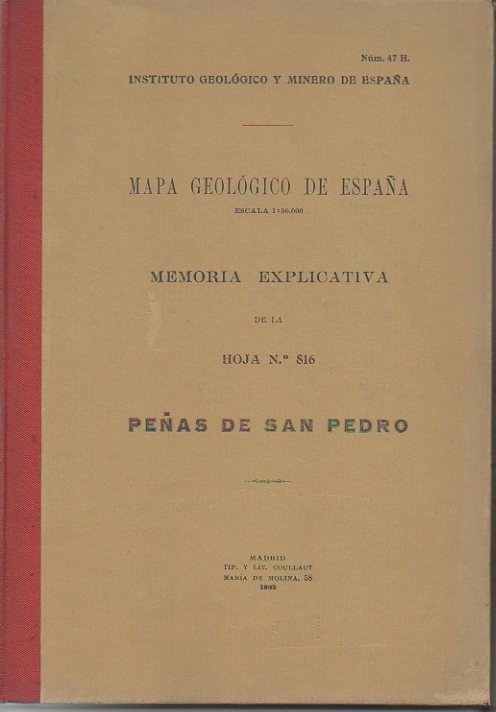 PEAS DE SAN PEDRO. MAPA GEOLOGICO DE ESPAA. MEMORIA EXPLICATIVA DE LA HOJA N. 816.