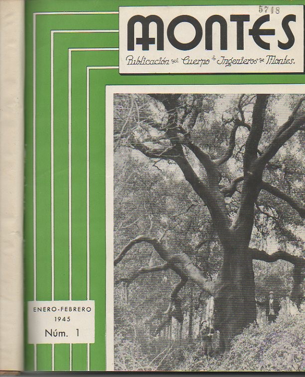 MONTES. PUBLICACION DEL CUERPO DE INGENIEROS DE MONTES. 1945. AO I. N. 1-6.