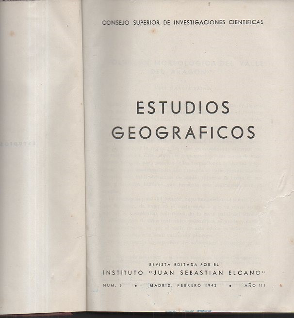 ESTUDIOS GEOGRAFICOS. N. 6-7. FEBRERO 1942. N. 8-9. AGOSTO 1942. AO III.