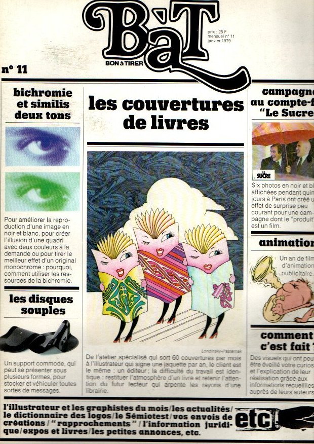 BAT. BON A TIRER. N. 11. JANVIER. 1979. LES COUVERTURES DE LIVRES.