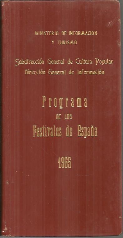 PROGRAMA DE LOS FESTIVALES DE ESPAA. 1965.