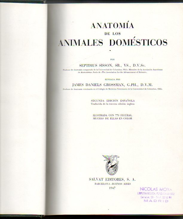 ANATOMIA DE LOS ANIMALES DOMESTICOS.