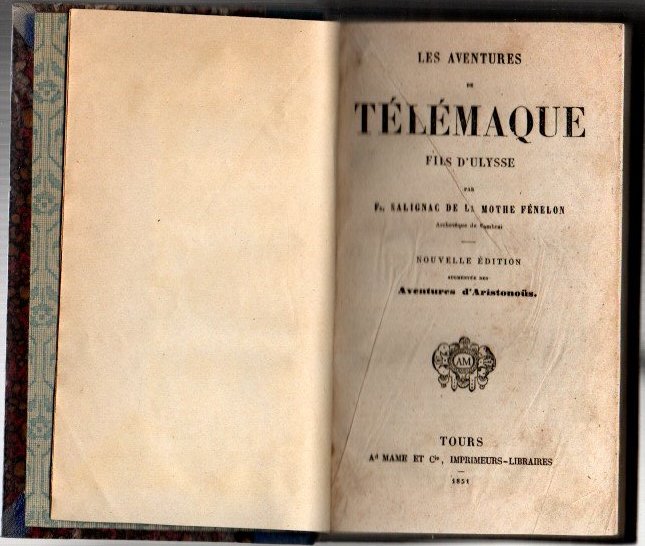 LES AVENTURES DE TELEMAQUE FILS D'ULYSSE.