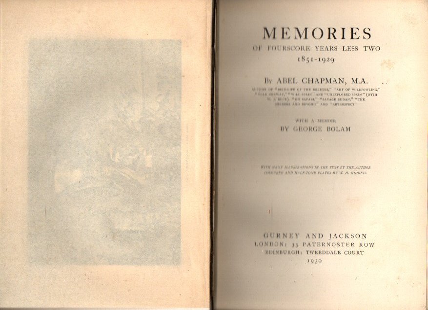 MEMORIES OF FOURSCORE YEARS LESS TWO 1851-1929. WITH A MEMOIR BY GEORGE BOLAM.